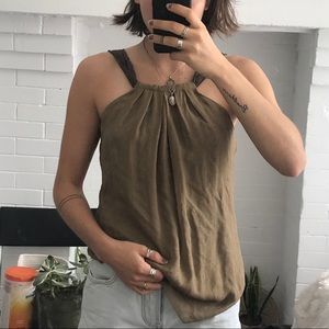 Elie Tahari 100% Silk Gold Top